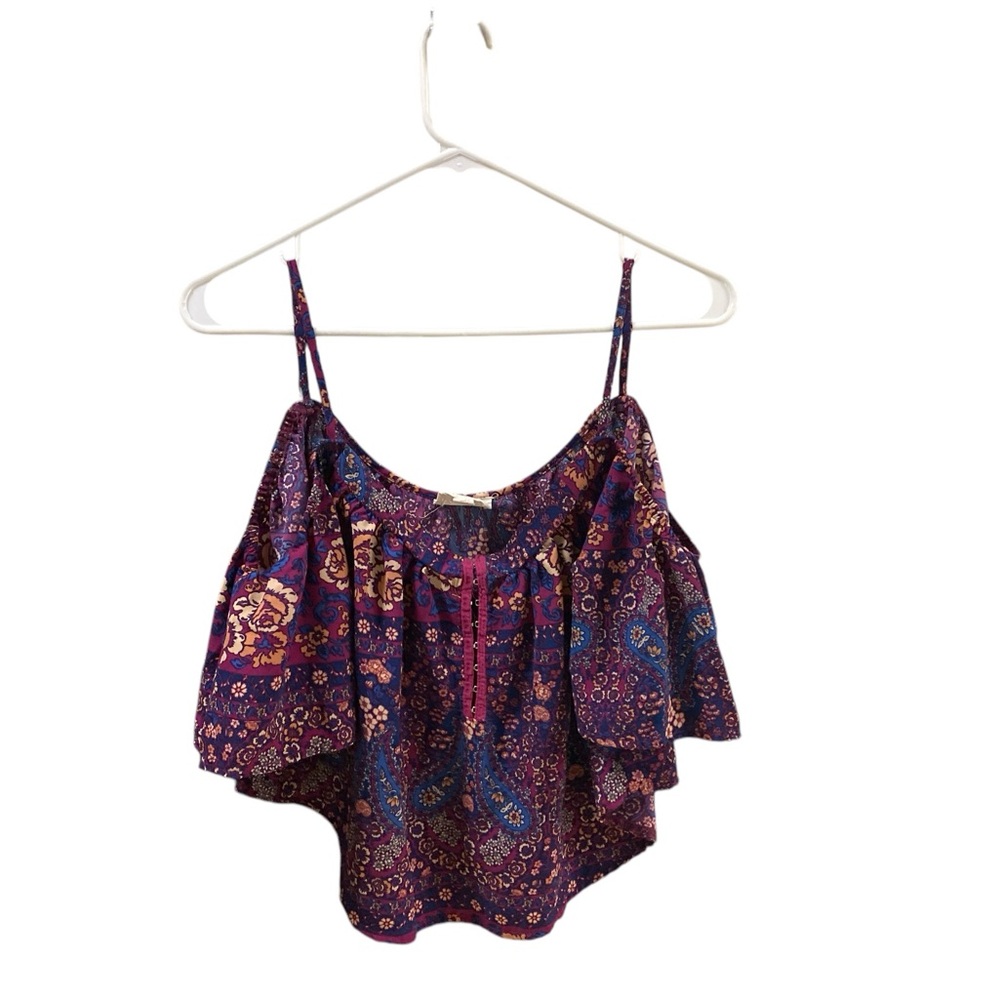 LA Hearts Pacsun Off The Shoulder Cropped Tank Top Women’s Size S Floral Cami